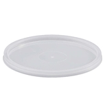 This is an image of Small Round Disposable Plastic Container Lids