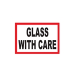 'Glass With Care' Printed Labels