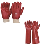 This Is An Image Of Red Pvc Chemical Gloves | ABL Distribution Pty Ltd