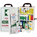 This is an image of Wall mount metal case first aid kit suitable for the workplace from ABL Distribution Pty Ltd