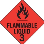 This is an image of Flammable Liquid 3 Label from ABL Distribution Pty Ltd