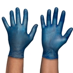 This is an image of Blue Vinyl Powder Free Gloves from ABL Distribution Pty Ltd