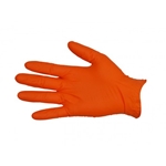 This is an image of Nitrile Orange Disposable Gloves