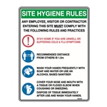 This is an image of Site Hygiene Rules" 300Mmx225mm Polypropylene" from ABL Distribution Pty Ltd