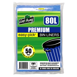 This is an image of Blue 80L Garbage Bags from ABL Distribution Pty Ltd