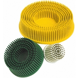 This is an image of Scotch Brite Roloc Bristle Discs use for blneding, finishing, cleaning and removing coat, scratches and rust from all metals - ABL Distribution