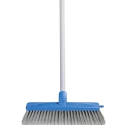 This is an image of General purpose indoor broom with handle, perfect for collecting small particles and dust from ABL Distribution Pty Ltd