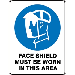 This is an image of Face Shield Must Be Worn