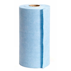 This is an image of Wypall X60 Blue perforated disposable wipes on a roll from ABL Distribution Pty Ltd