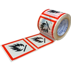 This is an image of flammable label, labeltape, dangerous good tape from ABL Distribution Pty Ltd