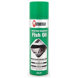 This is an image of Motortech deoderised fish oil in a can from ABL Distribution Pty Ltd