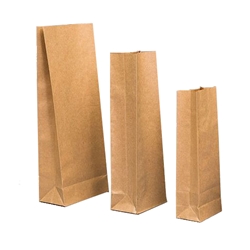 This is an image of Block Bottom Sos Brown Paper Checkout Bags