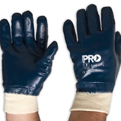 This Is An Image Of Super-Guard Blue Nitrile Knitted Wrist from ABL Distribution Pty Ltd